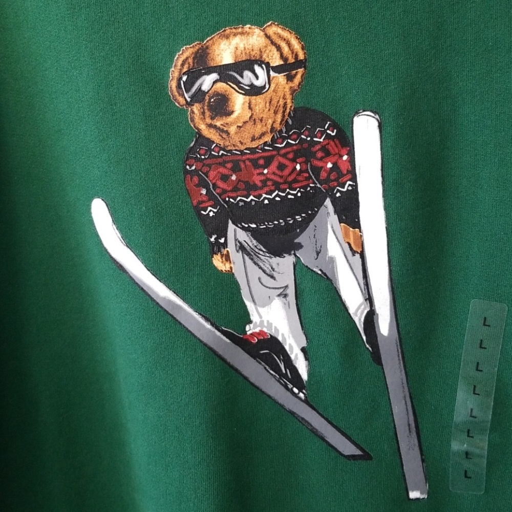 Size XXL Polo Ralph Lauren Bear Skiing Hoodie - Picture 3 of 5